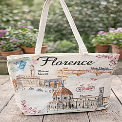 Borsa con illustrazioni di Firenze