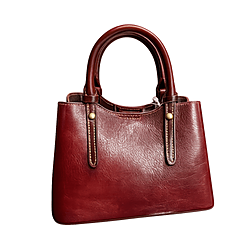 Elegante borsa in pelle bordeaux