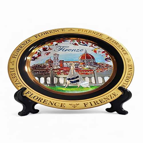 Piatto Souvenir Skyline di Firenze Decorazione Toscana
