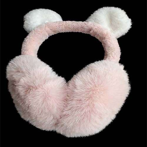 Cuffie Scaldacollo Fluffy Pink Bear per l'Inverno