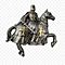 Statua del Cavaliere Crociato Medievale a Cavallo