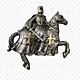 Statua del Cavaliere Crociato Medievale a Cavallo