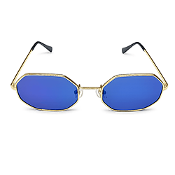 Occhiali da sole ottagonali con lenti blu