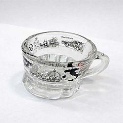 Tazza in Vetro Trasparente Heritage di Praga Design Vintage con Monumenti