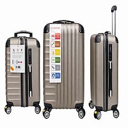 Set di Valigie Premium in ABS Espandibile con Ruote per Viaggi