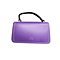 Borsa di pelle viola con manico nero