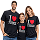 Famiglia sorridente con t-shirt I love Firenze