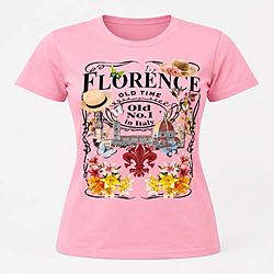 Stile Stampa Vintage Firenze Italia Top Casual