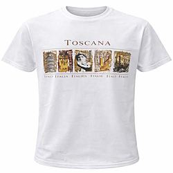 Tee con Stampa Landmark Vintage Toscana Italia