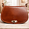 Borsa a tracolla in pelle color cognac