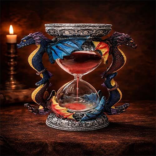 Timer di Sabbia a Clessidra con Drago – Decorazione Fantasy