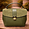 Elegante borsa in pelle verde oliva