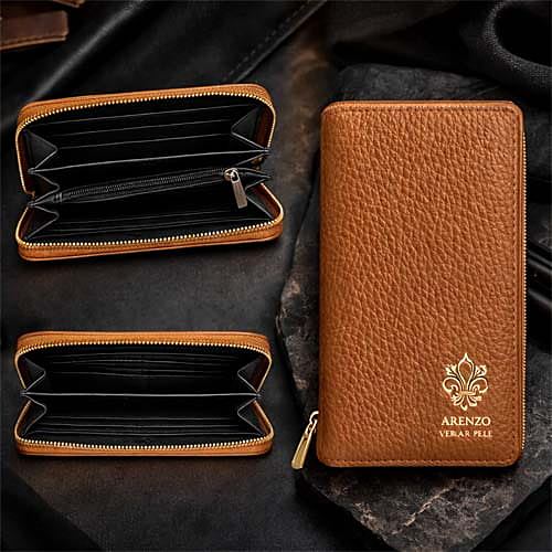 Portafoglio in Pelle con Zip Firenze Heritage