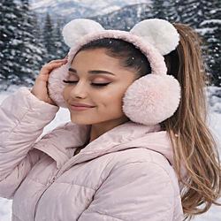 Cuffie Scaldacollo Fluffy Pink Bear per l'Inverno