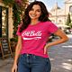 T-shirt Grafica Fashion Ciao Bella Firenze Rosa Fluo