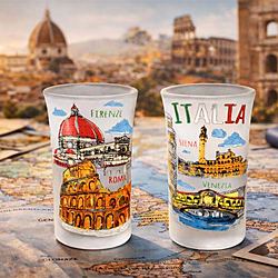 Bicchiere da Shot Opaco Italiano Firenze Roma Souvenir da Viaggio