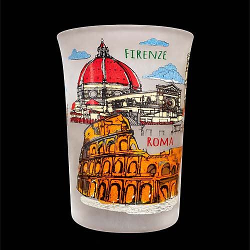 Bicchiere da Shot Opaco Italiano Firenze Roma Souvenir da Viaggio