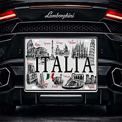 Targa da Viaggio Vintage Italia - Decor Wall con Monumenti Italiani