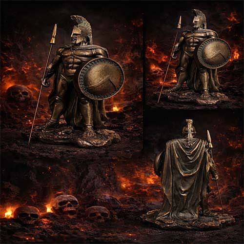 Statua del Guerriero Spartano Greco Leggendario