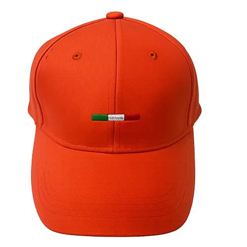 Cappello arancione con bandiera italiana