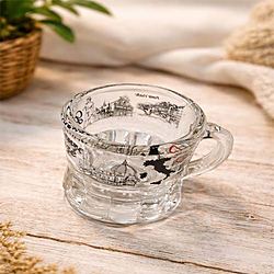 Tazza in Vetro Trasparente Heritage di Praga Design Vintage con Monumenti