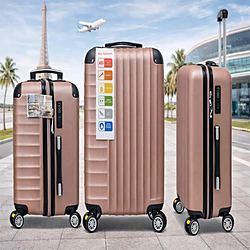 Valigia Premium in ABS con Scocca Rigida Spinner Rosa Oro