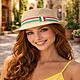 Cappello di paglia con nastro tricolore