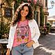 Stile Stampa Vintage Firenze Italia Top Casual