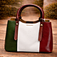 Borsa Tricolore in pelle italiana