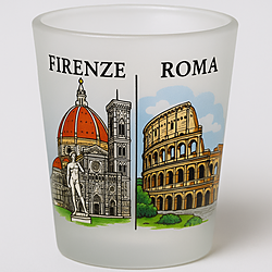 Bicchiere da Shot Opaco Italiano Firenze Roma Souvenir da Viaggio