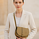 Elegant Olive Leather Flap Shoulder Handbag