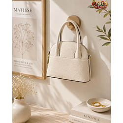 Elegante Borsa in Pelle Crema