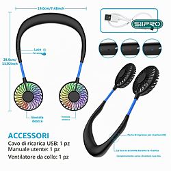 Siipro a collolight ventilatore portabile da collo sv/56g
