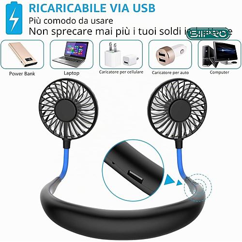 Siipro a collolight ventilatore portabile da collo sv/56g