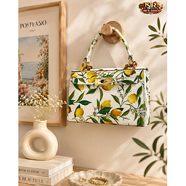 Borsa a Mano Floreale Agrumata di Lusso