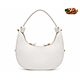 Borsa a spalla a mezzaluna bianca elegante