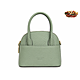 Borsa a Mano in Vera Pelle Verde Salvia
