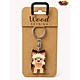 Portachiavi in Legno con Ciondolo Yorkshire Terrier