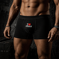 I Love Firenze Boxer Nero - Cotone Premium