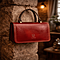 Borsa in Pelle Italiana Elegante Rosso con Manico Superiore