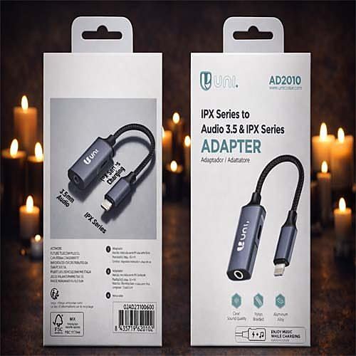Adattatore Uni AD2010 Lightning a 3.5mm | Convertitore Audio + Ricarica