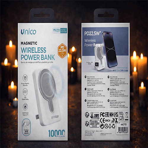 Unico 10000mAh Power Bank Wireless | Caricabatterie Veloce Magnetico PD 22.5W