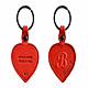 Portachiavi a Cuore in Pelle Italiana Vintage Rosso