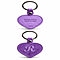 Portachiavi in Pelle Italiana Vintage a Forma di Cuore Viola